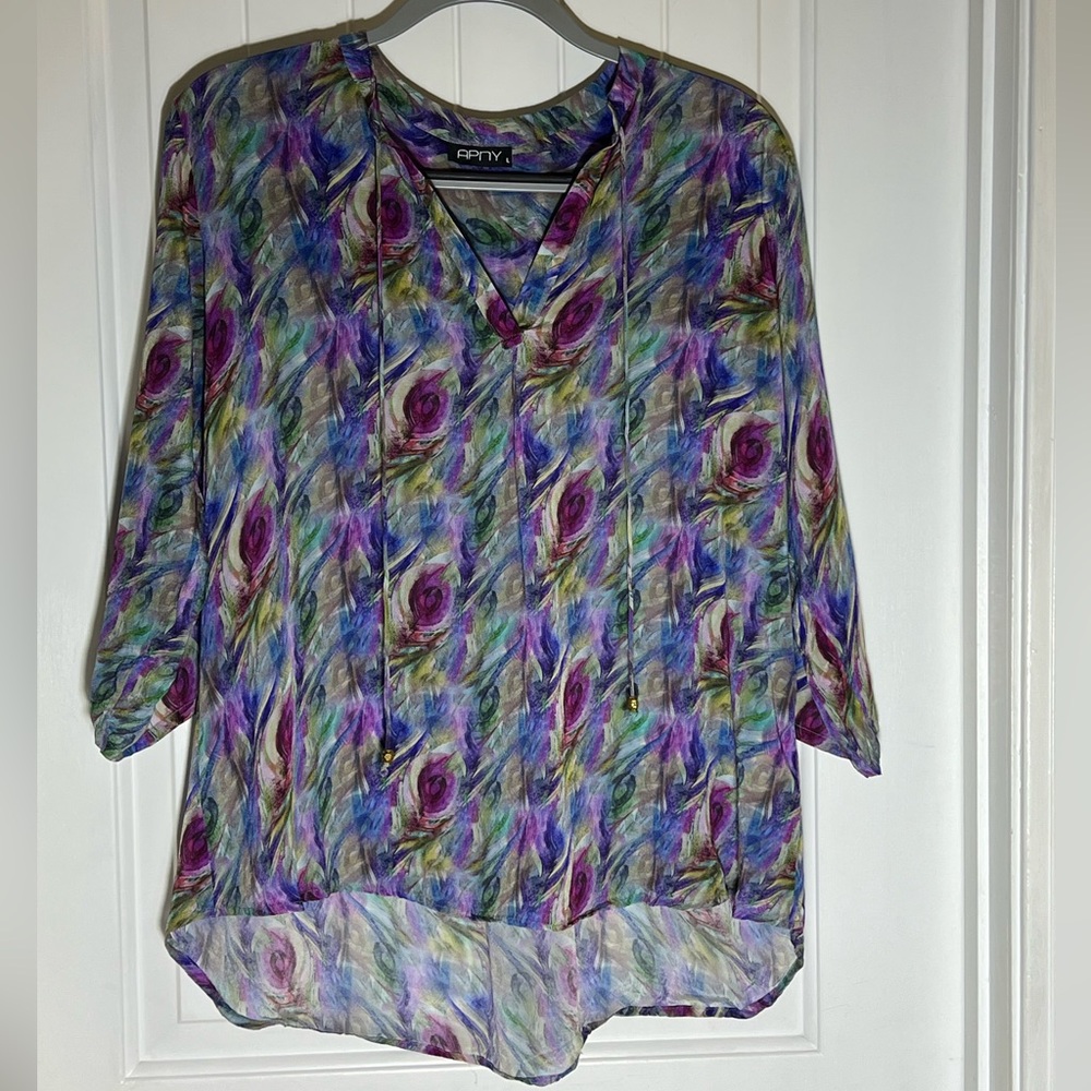 Colorful Abstract Women's Top - Picture 2 of 11